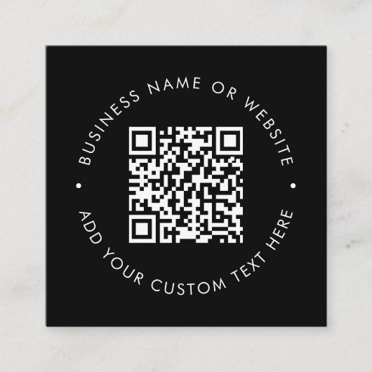 QRコードlプロフェッショナルブラック&ホワイトマーケティング スクエア名刺 (正面)