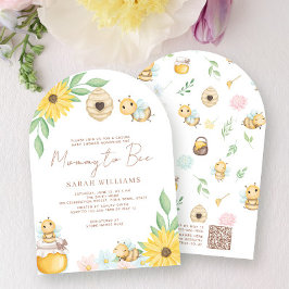 QRコードmommy to bee赤ちゃん男女兼用シャワー 招待状