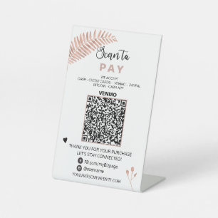 *~* QRコードPAY卓上台テントペデスタルサイン 台座サイン