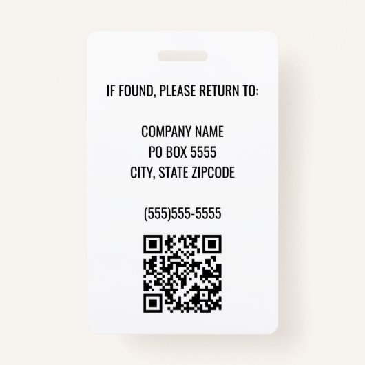 QRコードPeriwinkleロ企業のゴ写真従業員 バッジ (裏面)