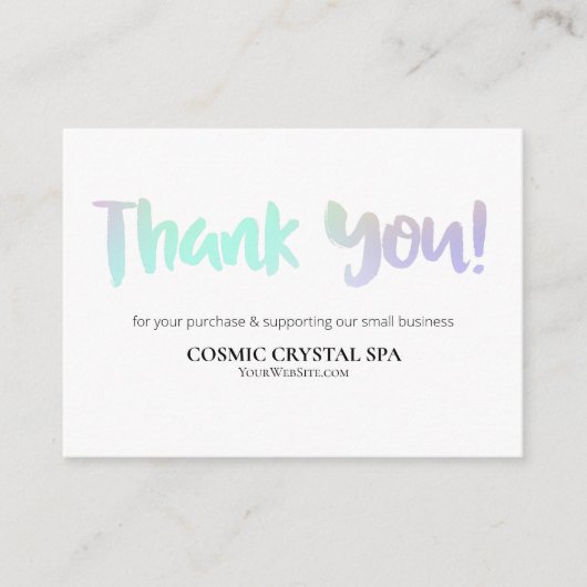 *~* QRコードRAINBOW - AP8レビューに感謝します エンクロージャーカード (正面)