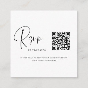QRコードRSVPの結婚ウェブサイト エンクロージャーカード