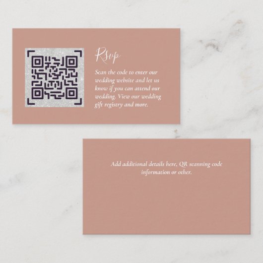QRコードRSVPの結婚詳細宿泊用ギフト エンクロージャーカード (正面/裏面)