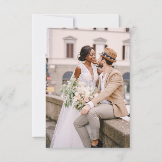 QRコードRSVPの結婚Webサイトエレガント 出欠カード (裏面)