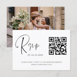 QRコードRSVPの結婚Webサイトフォトエレガント 出欠カード