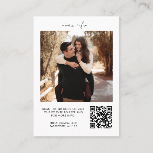 QRコードRSVPのWeb結婚サイトのエンクロージャカード 名刺 (正面)