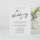 QRコードRSVPシック書道グレー結婚ズ 招待状 (スタンド正面)