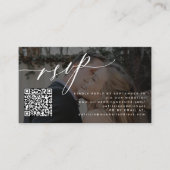 QRコードRSVPシンプル写真の結婚ウェブサイト エンクロージャーカード (正面)