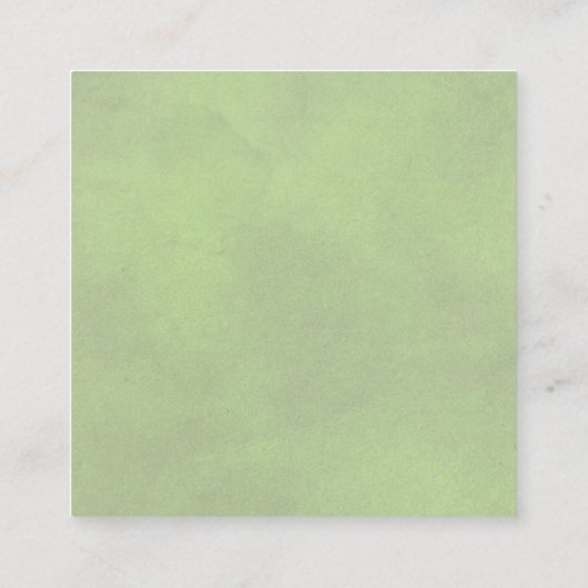 QRコードRSVPステンドセージグリーンとハート結婚ズ エンクロージャーカード (裏面)