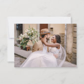 QRコードRSVPフォトミニマリスト結婚のウェブサイト 出欠カード (裏面)