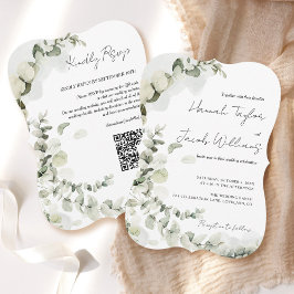 QRコードRSVPユーカリ結婚ス 招待状