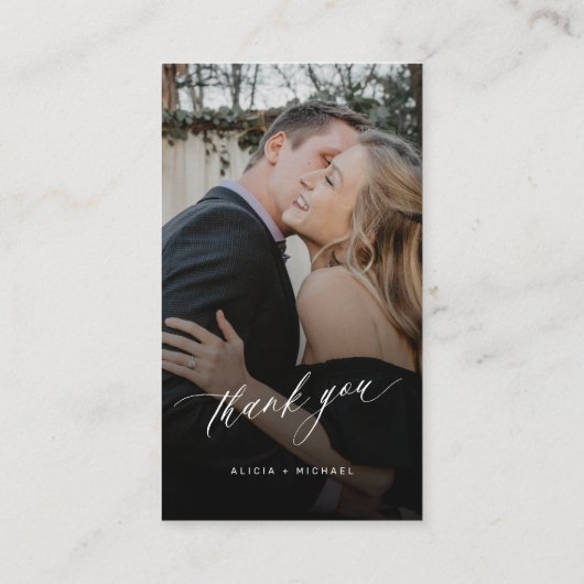 QRコードRSVP写真の結婚ウェブサイトエレガント エンクロージャーカード (裏面)