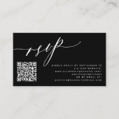 QRコードRSVP写真モダンのサ結婚イト エンクロージャーカード (正面)