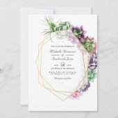 QRコードRSVP庭園の結婚式 招待状 (正面)