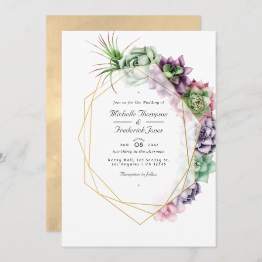 QRコードRSVP庭園の結婚式 招待状 (正面/裏面)