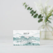 QRコードRSVP結婚の山素朴松 エンクロージャーカード (スタンド正面)