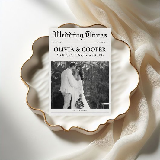 QRコードRSVP詳細新聞結婚の 招待状