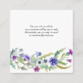 QRコードRSVP、水彩ワイルドフラワー結婚ズ エンクロージャーカード (裏面)