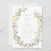 QRコードRSVP 結婚式の招待状 ワイルドフラワー フローラル 招待状 (正面)