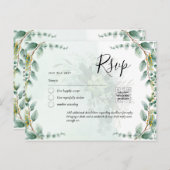 QRコードRSVP Eucalyptus 葉Greenery結婚 Po ポストカード (正面/裏面)