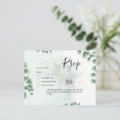 QRコードRSVP Eucalyptus 葉Greenery結婚 Po ポストカード (スタンド正面)