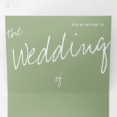 QRコードSageミニマリスト写真 三つ折り招待状 (内部最初)