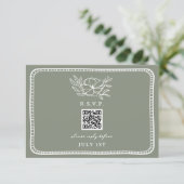 QRコードSage Greenフローラ結婚のQR RSVP (スタンド正面)