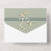 QRコードSage Green結婚の全てを1つの招待状 オールインワン招待状 (裏面)