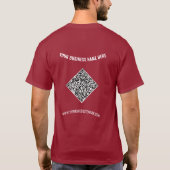 QRコードTシャツにカスタムテキストを追加 Tシャツ (裏面)