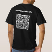 QRコードTシャツにビジネス名またはカスタムテキスト Tシャツ (裏面)