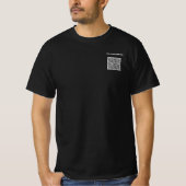 QRコードTシャツにビジネス名またはカスタムテキスト Tシャツ (正面)