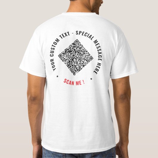 QRコードTシャツカスタムテキスト例 Tシャツ (裏面)