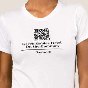 QRコードTシャツ付きホテルまたはレストランシャツ Tシャツ