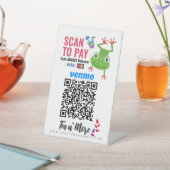 QRコードTeaの広告ビジネスロゴの追加 台座サイン (インサイチュ)