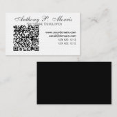 QRコードTECH懇願のミニマルでシンプルな白 名刺 (正面/裏面)