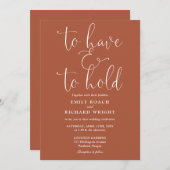 QRコードTerracottaを持って保持す結婚る 招待状 (正面/裏面)