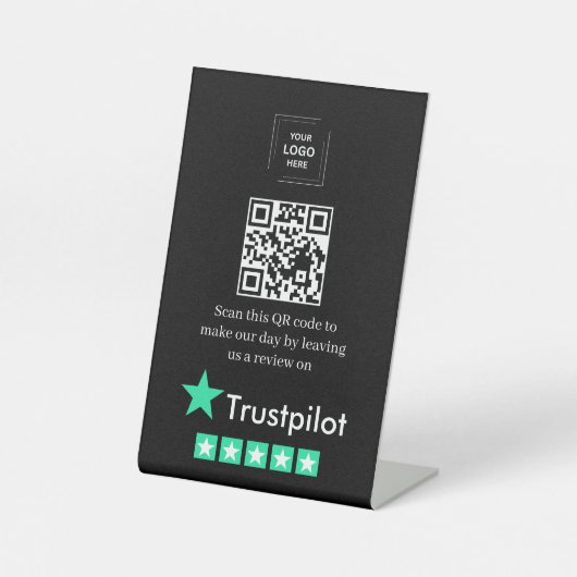 QRコードTrustpilotレビューリンク卓上スタイル 台座サイン (正面)