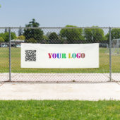 QRコードURLおよびロゴビジネスのプロモーションバナー 横断幕 (インサイチュ)