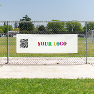 QRコードURLおよびロゴビジネスのプロモーションバナー 横断幕