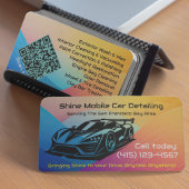 QRコードURLを詳述するホットポップモバイル自動車 名刺