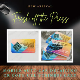 QRコードURLを詳述するホットポップモバイル自動車 名刺