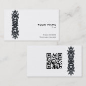QRコードV付きのシンプルで洗練された名刺 名刺 (正面/裏面)