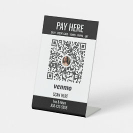 QRコードVenmo Pay Hereペデスタル標識の追加 台座サイン