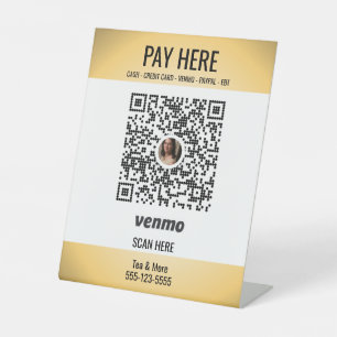 QRコードVenmo Small Businessの追加 台座サイン