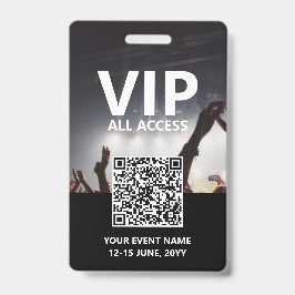 QrコードVIPすべてのアクセスパスカスタムイベント バッジ