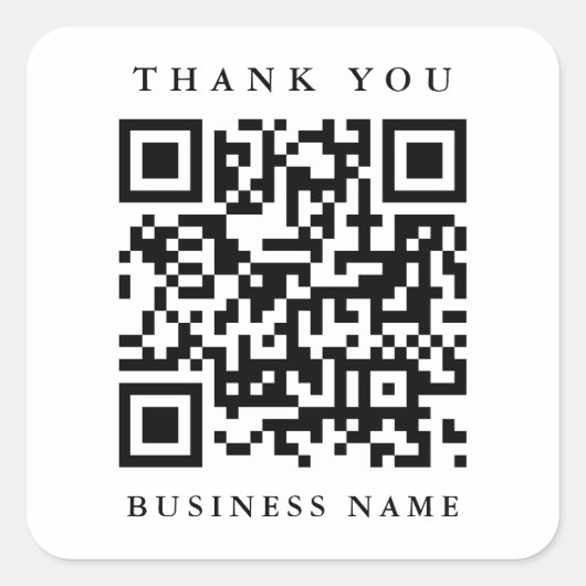 QRコードWebサイトリンクありがとうございますビジネス スクエアシール (正面)