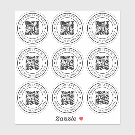 QRコードWebサイトリンクサークルビジネスカスタム澄ん シール (シート)