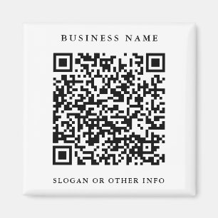 QRコードWebサイトリンク白黒ビジネス マグネット