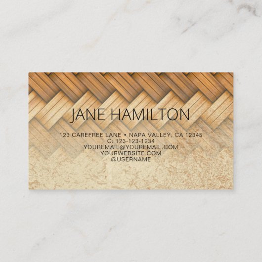 QRコードWicker金ゴールドプロファイル名刺 名刺 (裏面)