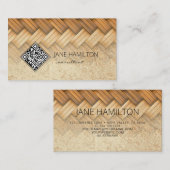 QRコードWicker金ゴールドプロファイル名刺 名刺 (正面/裏面)